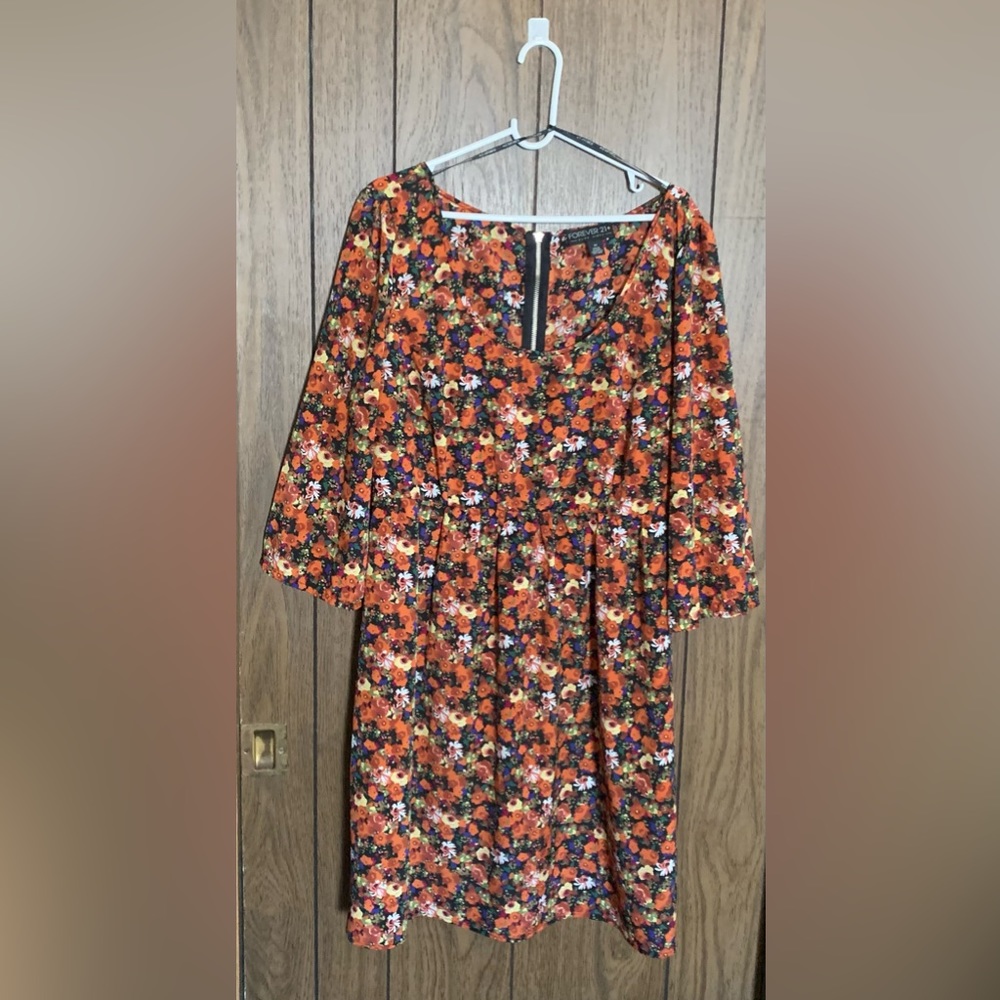 Orange multi color dress
